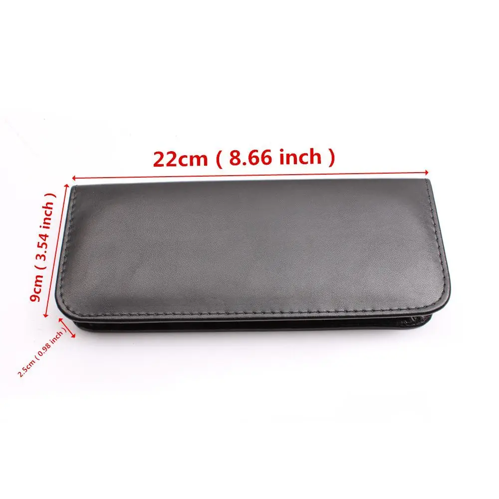 Storage Bag Hairdressing Tool Bags Black PU Leather Professional Hair Cutting Scissors Tool Bags Barber Shear Storage Pouch