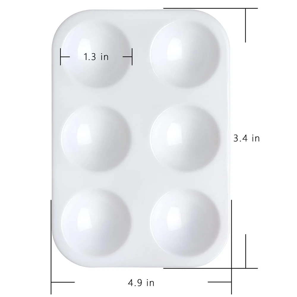 White Plastic Paint Tray Palette Watercolor Ceramic Color Mixing Palette For Painting Party DIY Craft Art Painting Painting Tray 6