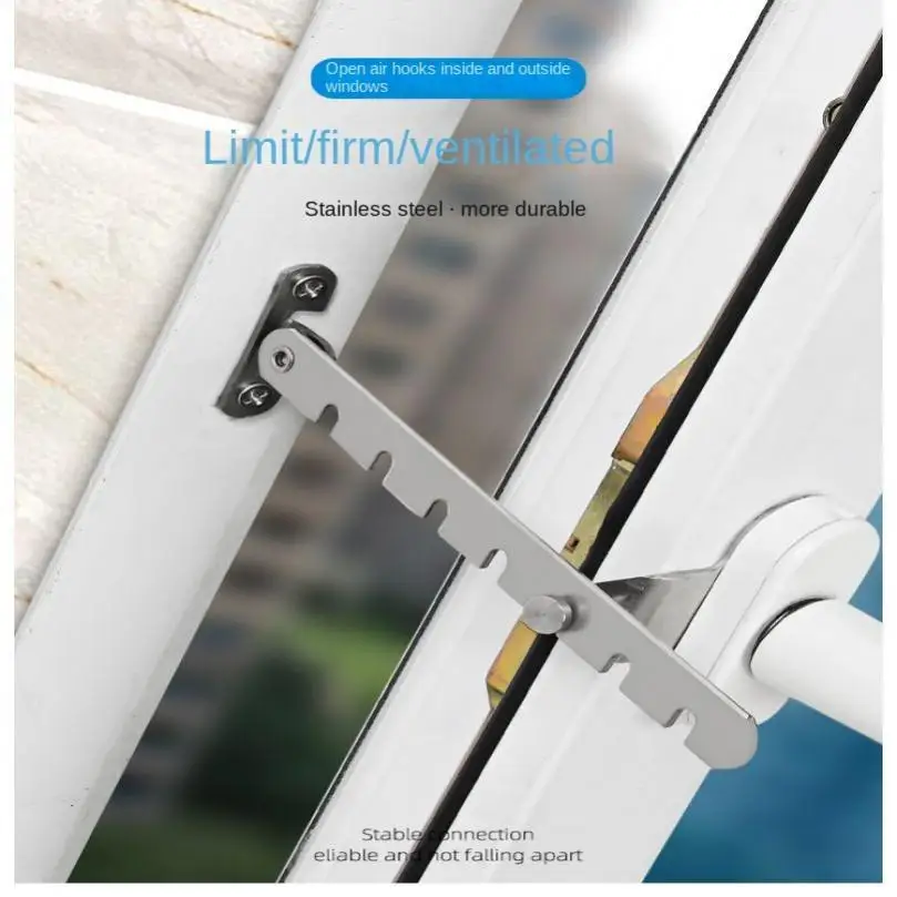 Window Support Wind Hook Limiter Wind Adjustable Stainless Stay Window Sash Lock for Child Home Safety Protection for window support hook