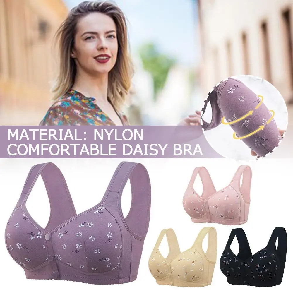 

Comfortable Daisy Bra Wireless Underwear Front Closure Adjustable Breathable Comfortable Thin Bra For Ladies Gathered Chest