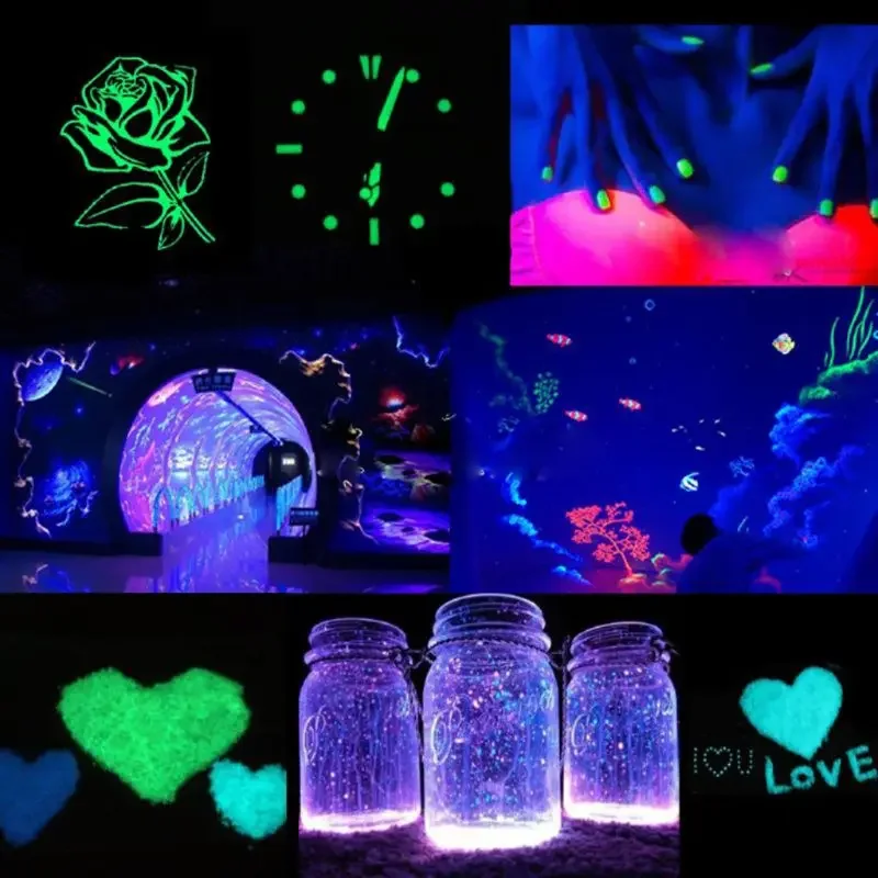 12 Colors Glow in The Dark Powder Skin Safe Epoxy Resin Luminous Pigment Polish Acrylic Paint Jewelry Making 2
