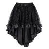 Plus Size Brown/Black Women's Victorian Asymmetrical Gothic Steampunk Corset Skirt With Back Zip 4