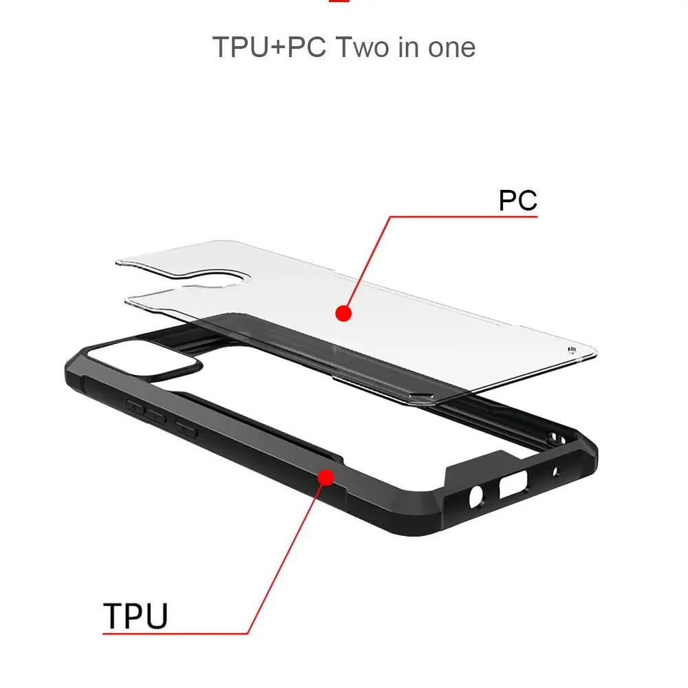Clear Shockproof Armor Case for Smartphone - Durable Transparent Protection Cover
