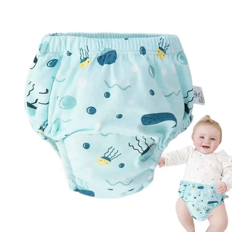 Potty Training Underwear 6-Layers Breathable Washable Cotton Baby Toilet Training Pants Reusable Absorbent Waterproof Potty