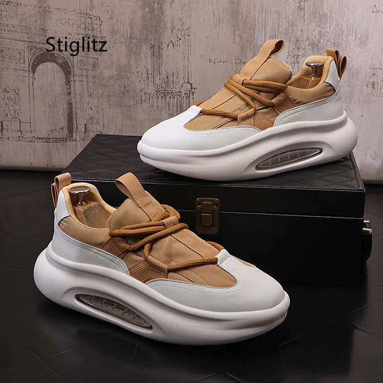 Sneakers for Men Soft Sole Running Shoes Fashion Casual Breathable Height Increased Platform Mixed Colors Sports Men's Shoes
