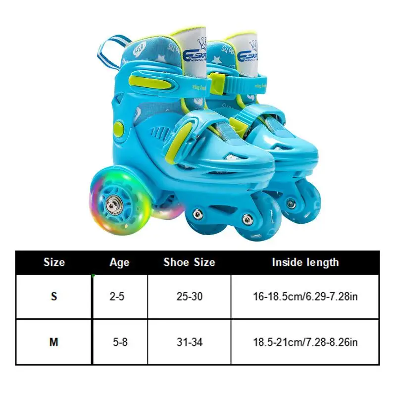 Children Roller Skating Shoes Adjustable Double-row Skates For Kids Aged 2-8