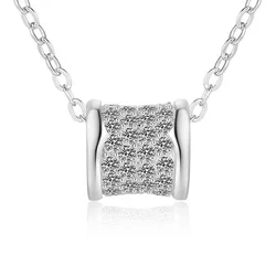 Elegant S925 Sterling Silver Moissanite Pendant Necklace (Cross chain)