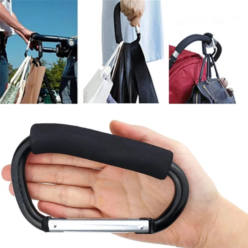 Large Carabiner Stroller Hooks Organizer Aluminum D Ring Spring Snap Keychain Clip For Hanging Bags