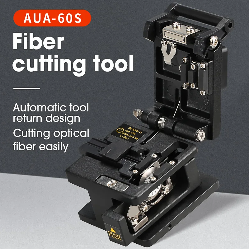 AUA-60S Black Fiber Cleaver Cable Cutter Three-in-one Fixture of Bare Optical Fiber for Leather Optical Cable Tail Jump