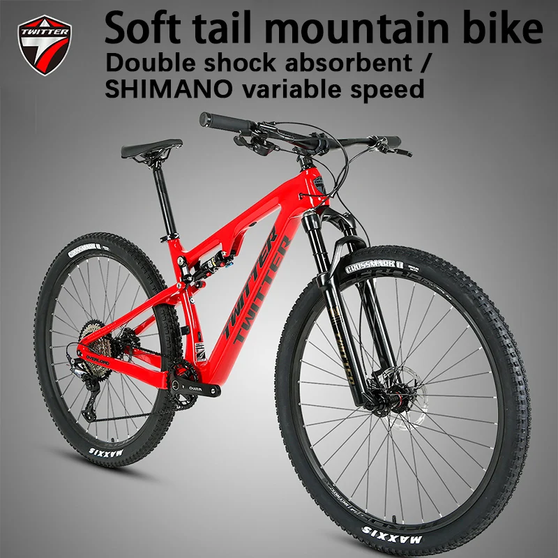 

OVERLORD Carbon Fiber Mountain Bike Hemano Variable Speed Mountain Bike Bike Soft Tail Dual Shock Absorbing Off-Road Mountain Bi