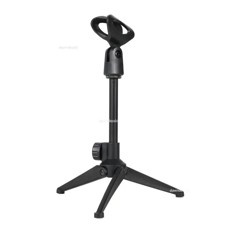 Microphone Stand Microphone Clip Holder Microphone Stand Desktop Tripod Mini Portable Table Stand Adjustable Mic Mic Clip Holder Bracket Lightweight Bracket