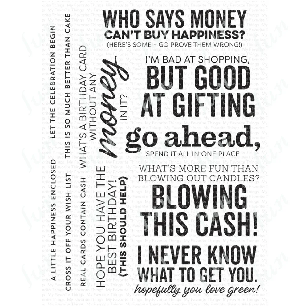 

Birthday Cash Clear Stamps Reusable Handmade Embossing Diy Scrapbooking Diary Greeting Card Album Decoration 2023 New Arrival