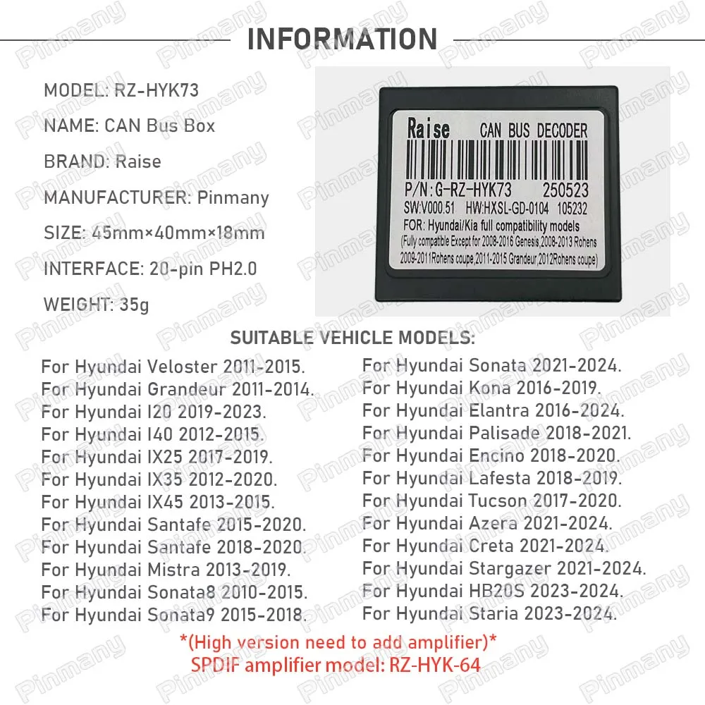 Hyundai Veloster (2011-2018) Advanced Harness CANBUS SETTINGS