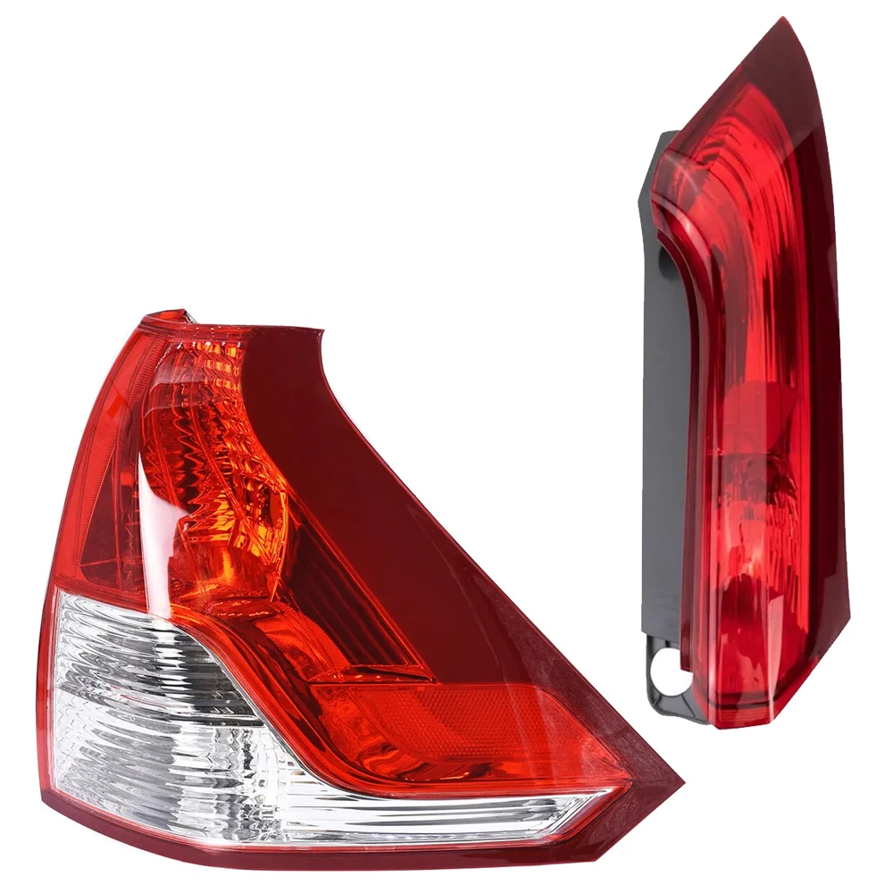 Right Side Passenger Tail Light Assembly For 2012-2014 Honda CR-V - Red/Clear Lens, Chrome Housing | Direct Fit Replacement