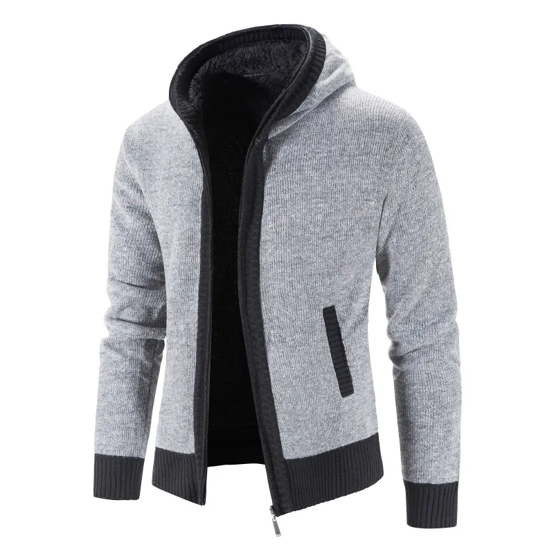 Men Hooded Jackets Sweater Coats Cardigans Sweaters Thicker Warm  Winter Casual  Hoodies Slim Fit  3XL men s jackets slim fit parka lapel youth winter jackets and coats for men autumn winter jacket men thicken warm cotton padded