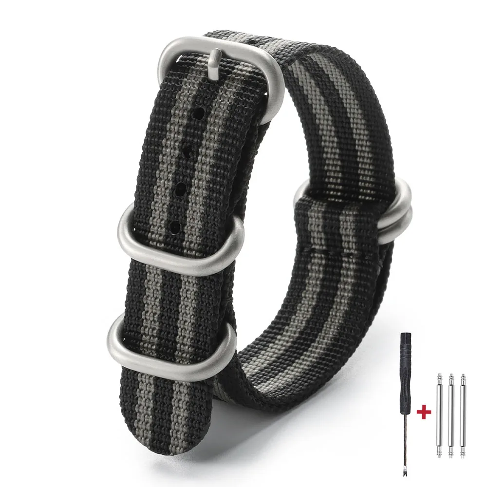 Durable Military-Style Nylon Watch Band - High-Quality Casual Strap