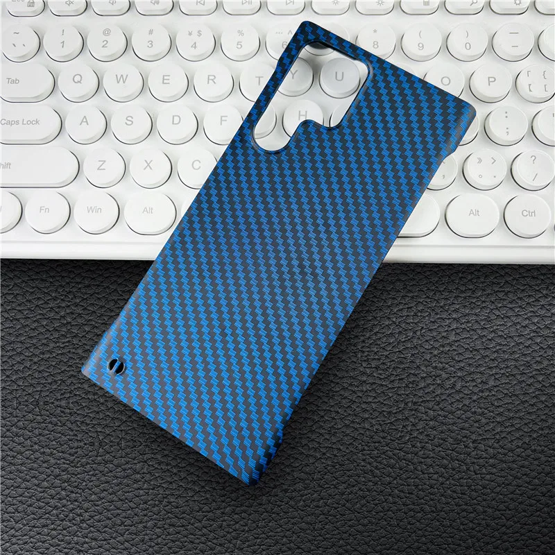 Frameless Carbon Fiber Matte Feel Hard PC Case For Samsung Galaxy S22 S21 Note 10 20 Plus Ultra 5G Protector Bumper Shell Cover galaxy s22+ wallet case