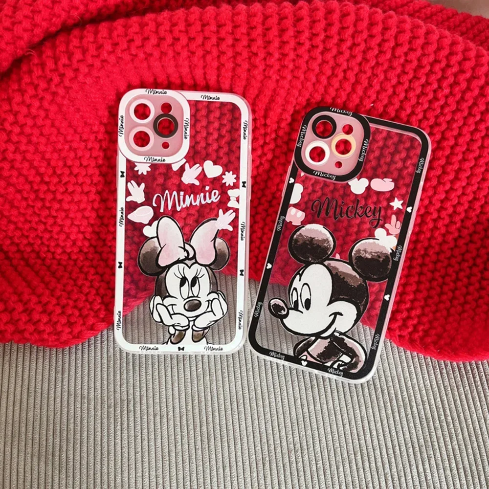 Phone Case Cartoon Art Painting Mickey Mouse For iPhone 15 14 13 12 11 Pro Max Mini X XS 7 8 Plus