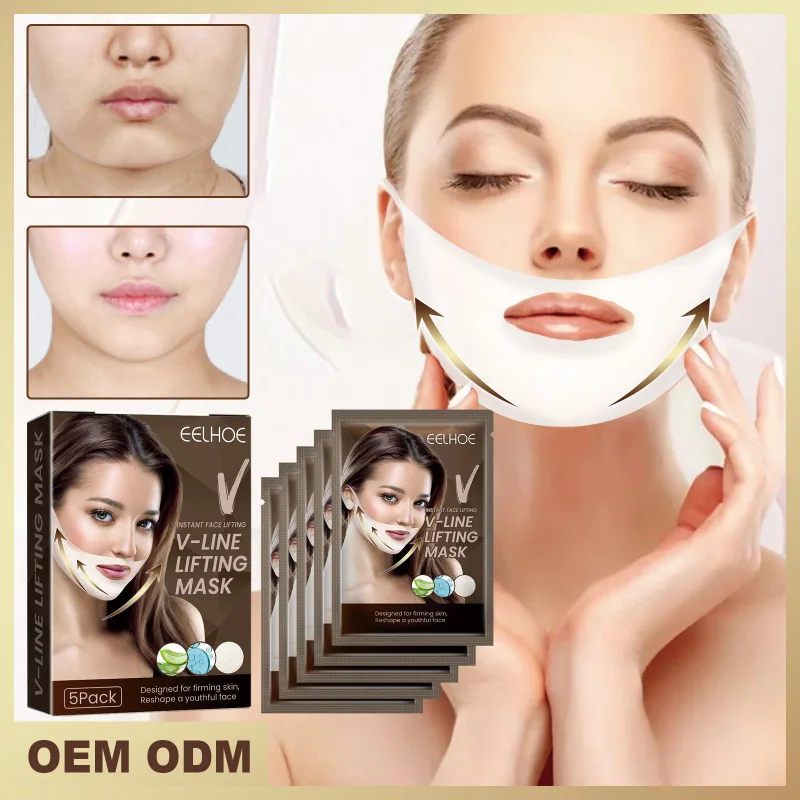 

4D V Face Lift Up Face Thin Mask Health Beauty Hydrating Lifting Firming Anti Wrinkle Chin Sticking Hanging Ears Face Gel Mask