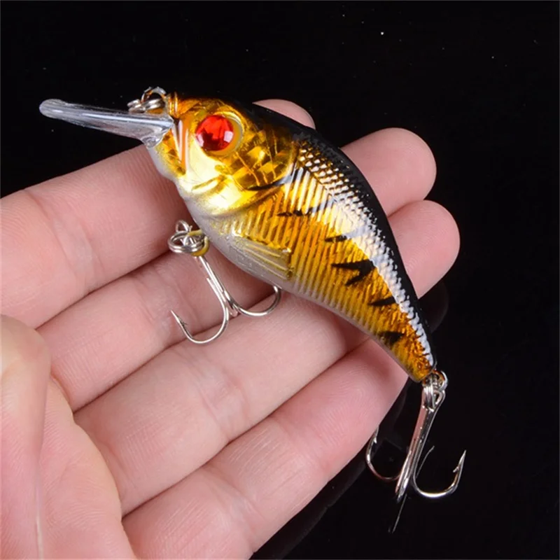 Leurre de pêche dur VIB 7.5cm 10.2g avec yeux 3D, leurre coulant crankbait pour carnassiers