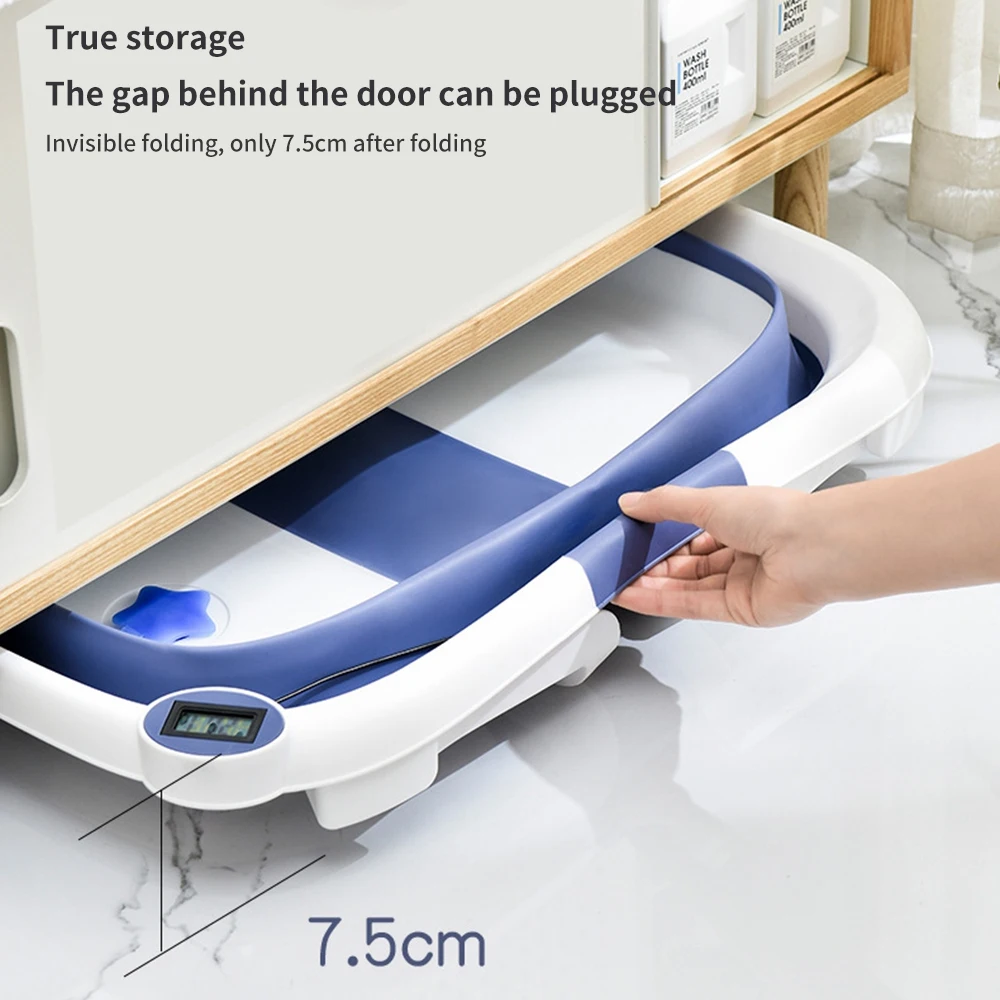 Portable Collapsible Baby Bathtub for Newborn to Toddler Durable Essential Infant Bath Tub with Soft Cushion 5