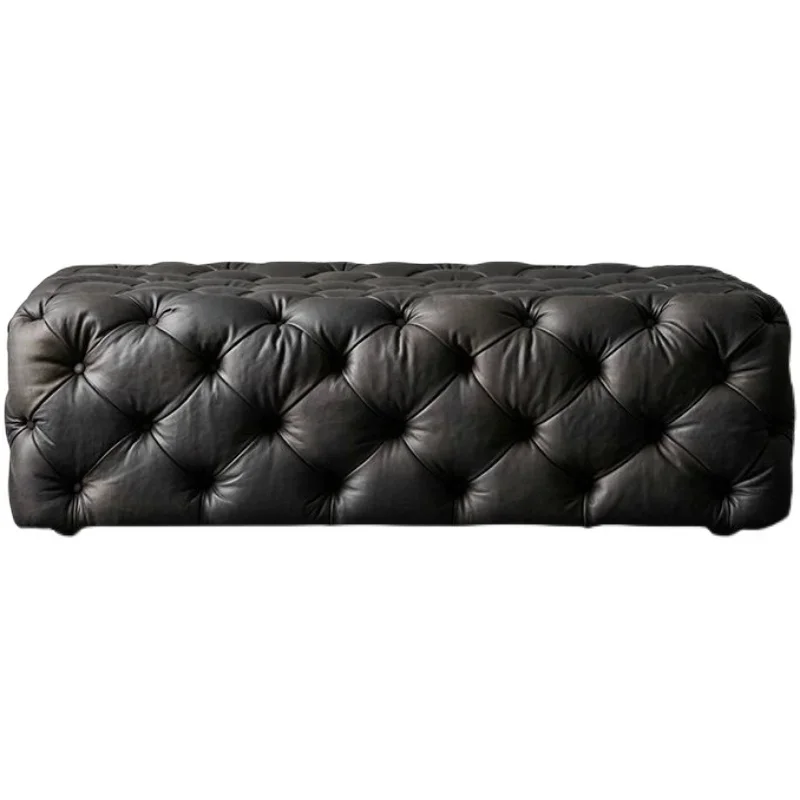 

Luxury clothing store shoes stool cloakroom stool sofa stool bed end black leather