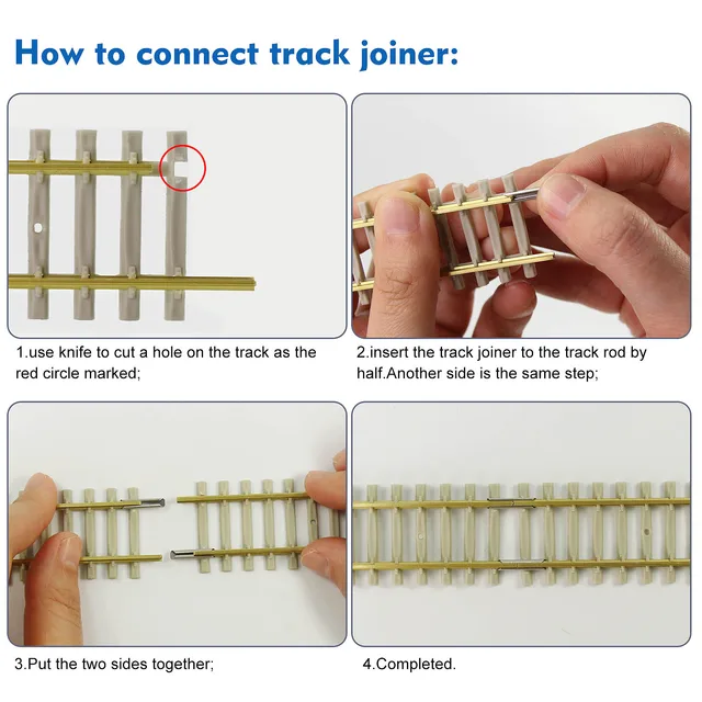 5pcs HO Scale 1:87 Track Flexible Rail 46cm with Rail Joiners Accessories HP27HO Model Railway