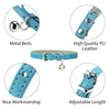 Adjustable PU Leather Cat Collar - Durable, Stylish Pet Collar with Metal Buckle, Soft Padded Design for Small Dogs and cats  - 5