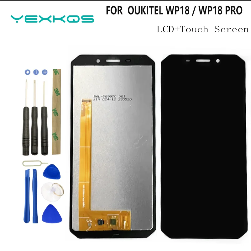 Display LCD + Touch Screen Per Oukitel WP18 - Nero (Con Kit Attrezzi E Nastro Adesivo)