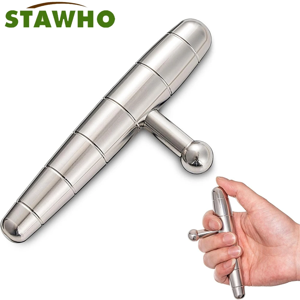 T-Bar Stainless Steel Manual Deep Tissue Massage Tool,Target Trigger Points Massage for Pain Relief,Full-Body Fascial Relaxation brass 4 6 points inner and outer wire safety valve solar angle water heater automatic pressure relief tap wat