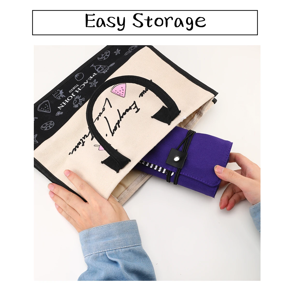 Empty Storage Bags Foldable Crochet Oragnizer Bag Waterproof Knitting Needles Bags For Sewing Tool Accessories Gift knitting tool organizer,yarn storage bag,yarn storage organizer