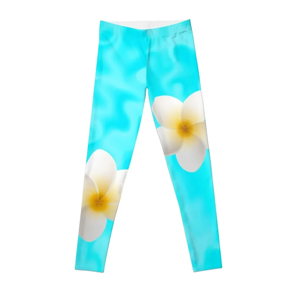

Lilo and Nani inspired white plumeria hawaiian flowers Leggings sports shirts gym gym sportswear woman Womens Leggings