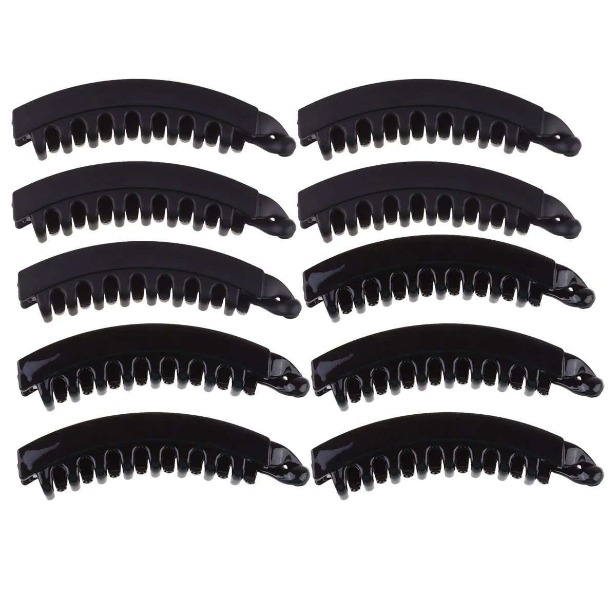 10Pcs 바나나 헤어 클립 여성용 플라스틱 패션 세련된 톱니형 스프링 클램프 작업 파티 요가 샤워 메이크업 스타일링 헤어