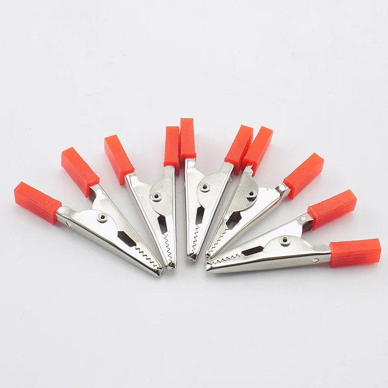 10Pcs 50mm Alligator Clips Battery Clip Crocodile Car Caravan 5A Battery Test Lead Clips Electrical Tool Red Black color