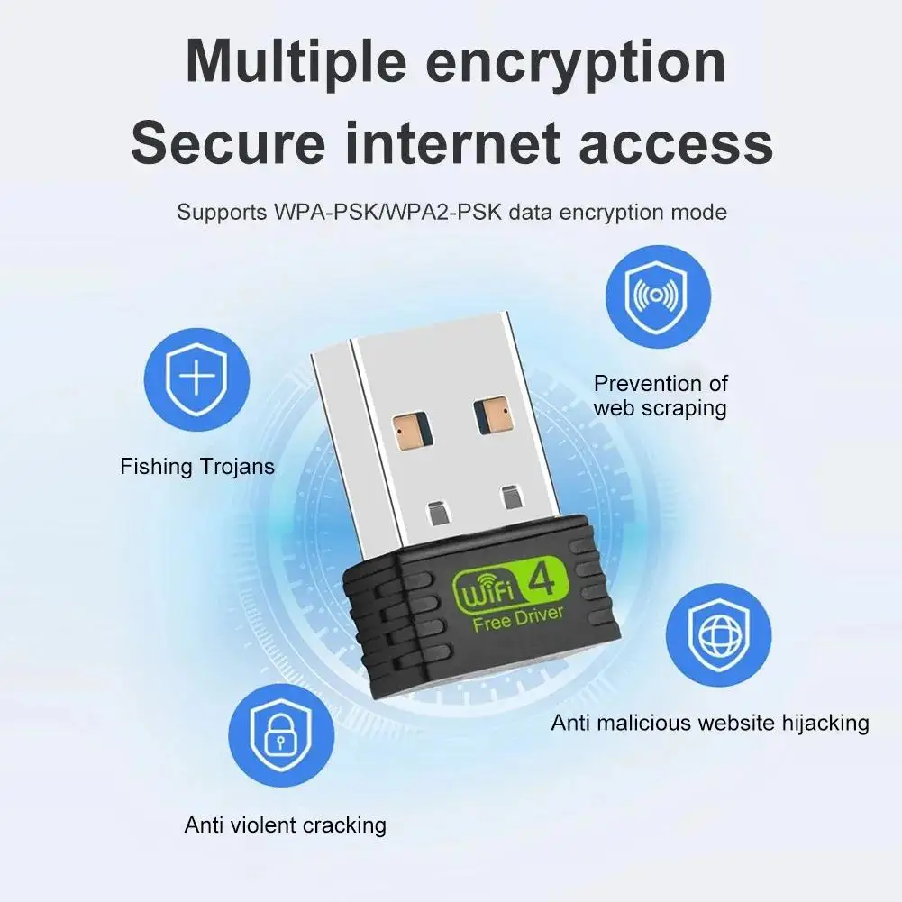 미니 USB 와이파이 어댑터, 150mbps 무선 네트워크 카드, Realtek 8188gu 전문 액세서리, U4z8, 2.4GHz