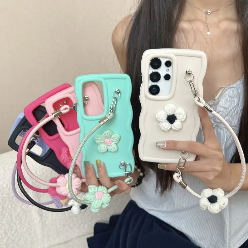 Furry Flower Rope Candy Wave Soft Phone Case