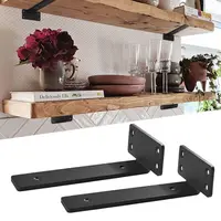Metal Floating Shelf Brackets Wall Mount Heavy Duty Shelves Brackets 1/5 Inch Invisible L Brackets for Shelves Support 1