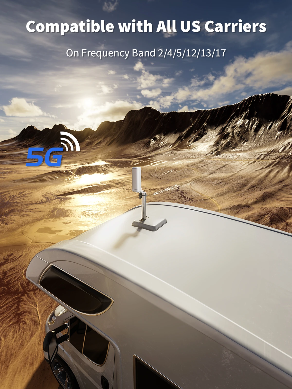 Phonetone Vehicle Cell Phone Booster-Boosts 5G/4G LTE Signal on Band 2/4/5/12/13/17, FCC Approved