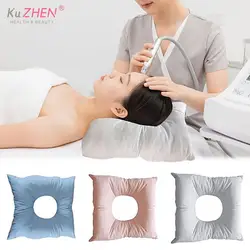1PCMassage Face Down Pillow Face Down With Hole Square Back Neck Rest SPA Bed Table Cushion Washable Reusable Soft Cotton Pad