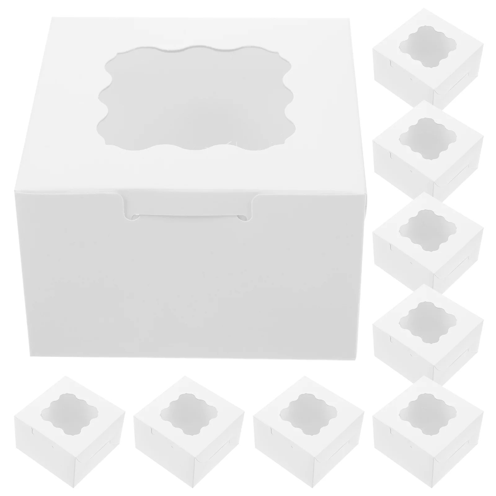 

50 Pcs Gift Boxes Small Cake Wedding for Guests Cookie Christmas Bulk White with Window