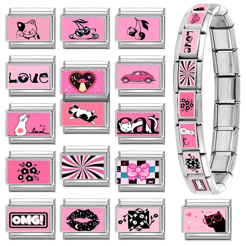 Fashion Y2K Pink Link Fit Fashion Jewelry