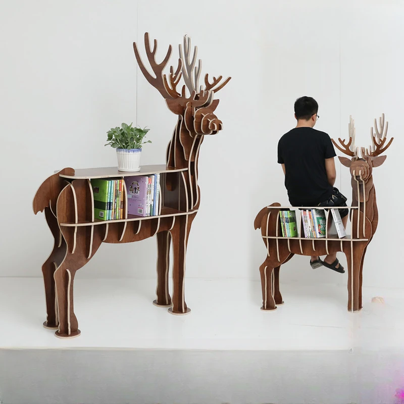 

Creative kindergarten bookshelf, school bookstore, several tables beside the living room, model room, soft furnishings, elk Clo