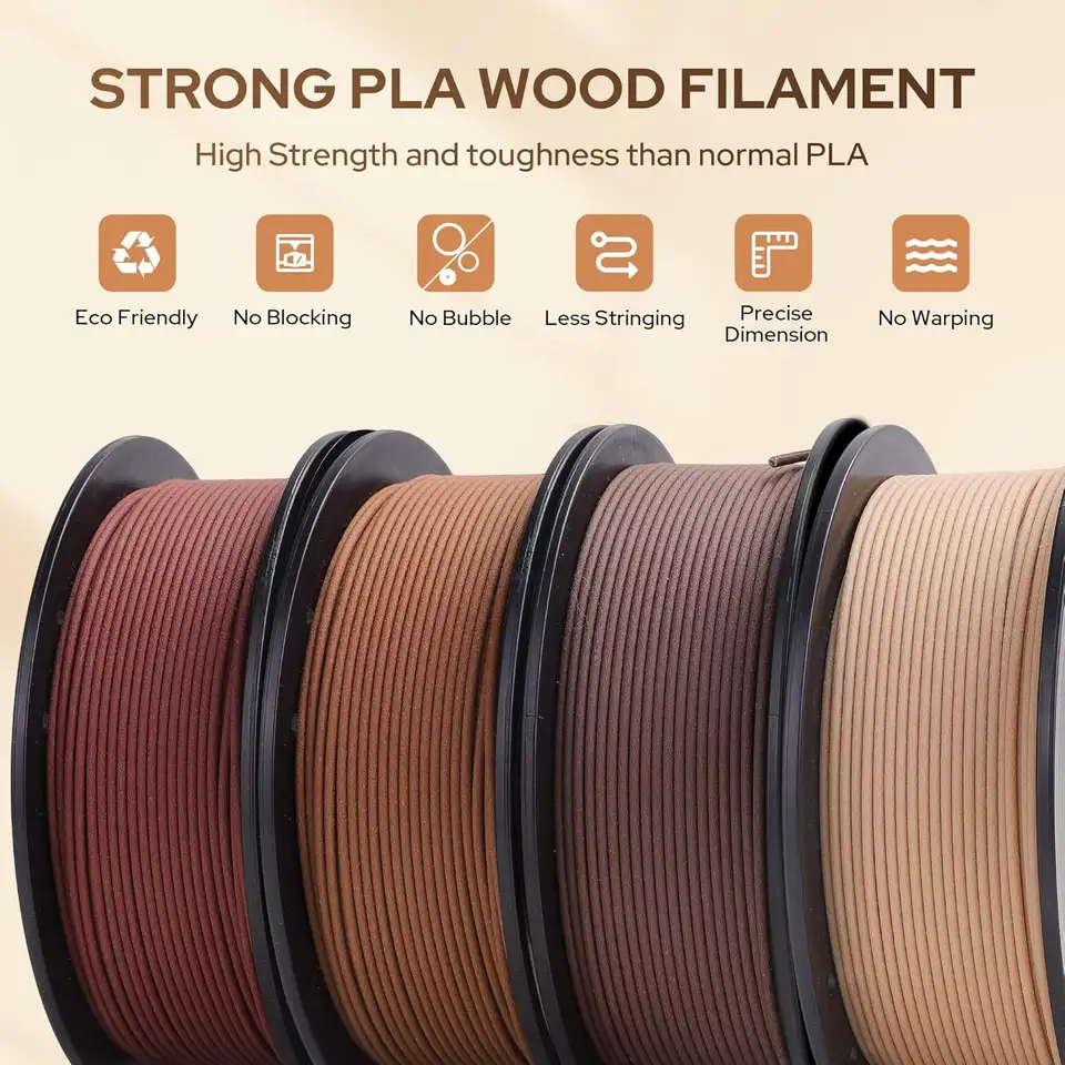 200g(0.44lbs) Wood PLA Filament 1.75mm ±0.03mm For FDM 3D Printer And Pen High Quality Bubble Free Fast Shipping image 6