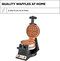 Double Rotating Belgian Waffle Maker, Keto Chaffles Iron with Nonstick PFOA Free Copper Plates for Easy Food Release, Browning C 2