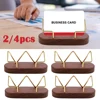 2/4Pcs Wooden Business Card Holder Desktop Business Card Display Stand Home Card Holder Storage School Work Desk Accessories 1