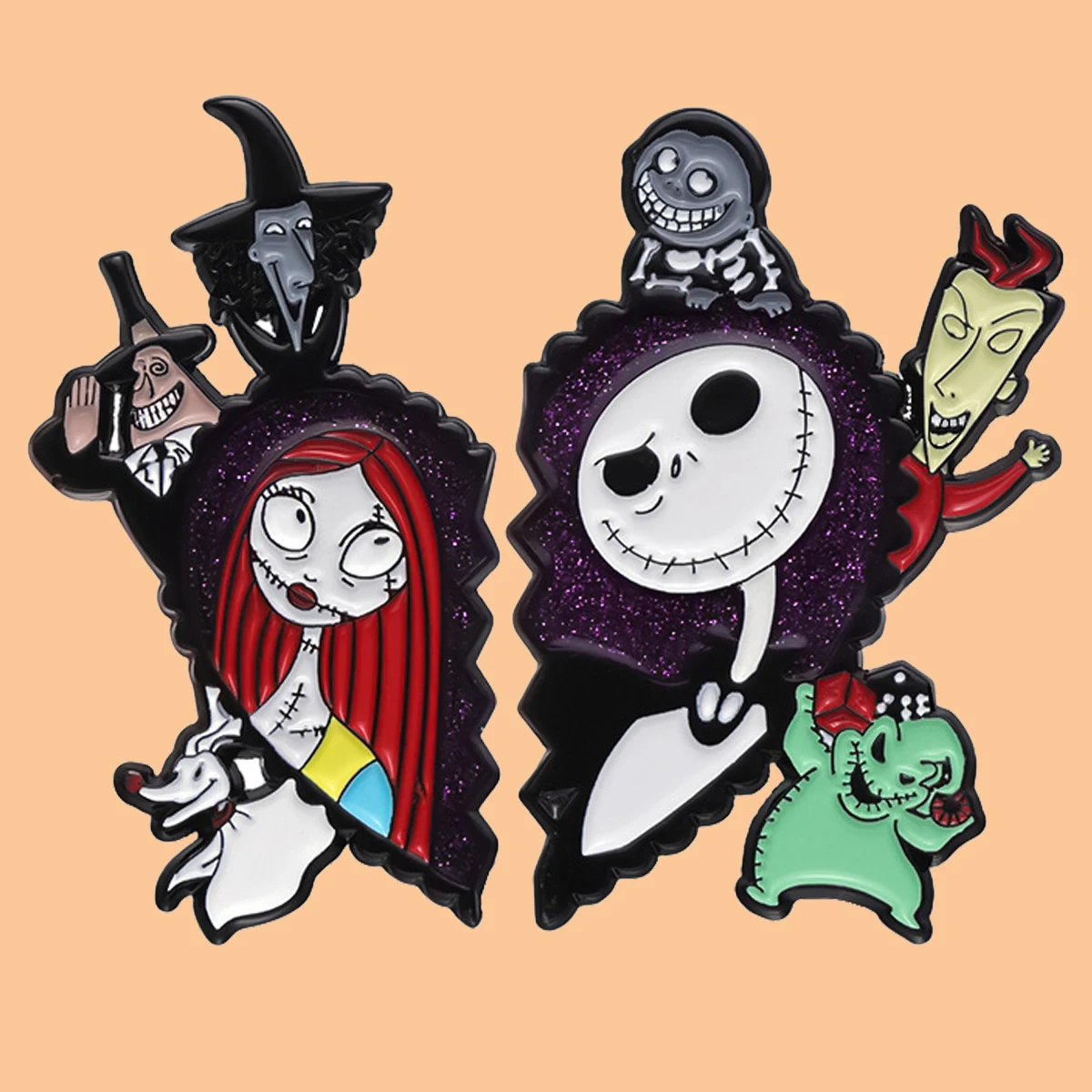 

2pc/set Halloween Horror Enamel Pins Christmas Brooches Clothes Backpack Lapel Badges Fashion Jewelry Accessories Christmas Gift