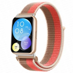 Enhanced Nylon Loop Band Smartwatch Replacement Wristband Bracelet - Durable and Stylish Nylon Strap (Pink tan)