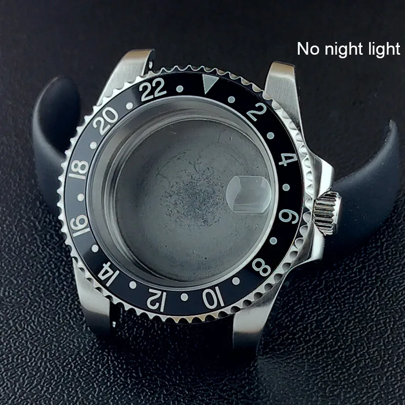 40MM Sapphire Glass GMT Bidirectional Rotation Watch Case with Accessories