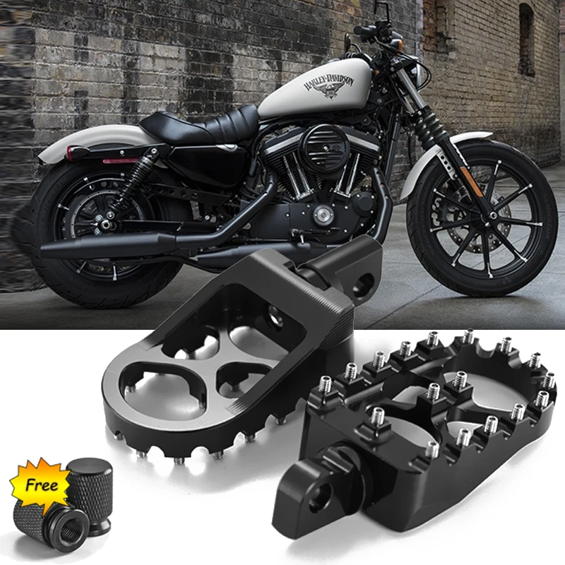 Per Harley Dyna Fatboy Iron 883 Mx Style Offroad Rotante Wide Fat Cnc Pedane Poggiapiedi Pedane Personalizzate Wide Rest Extension