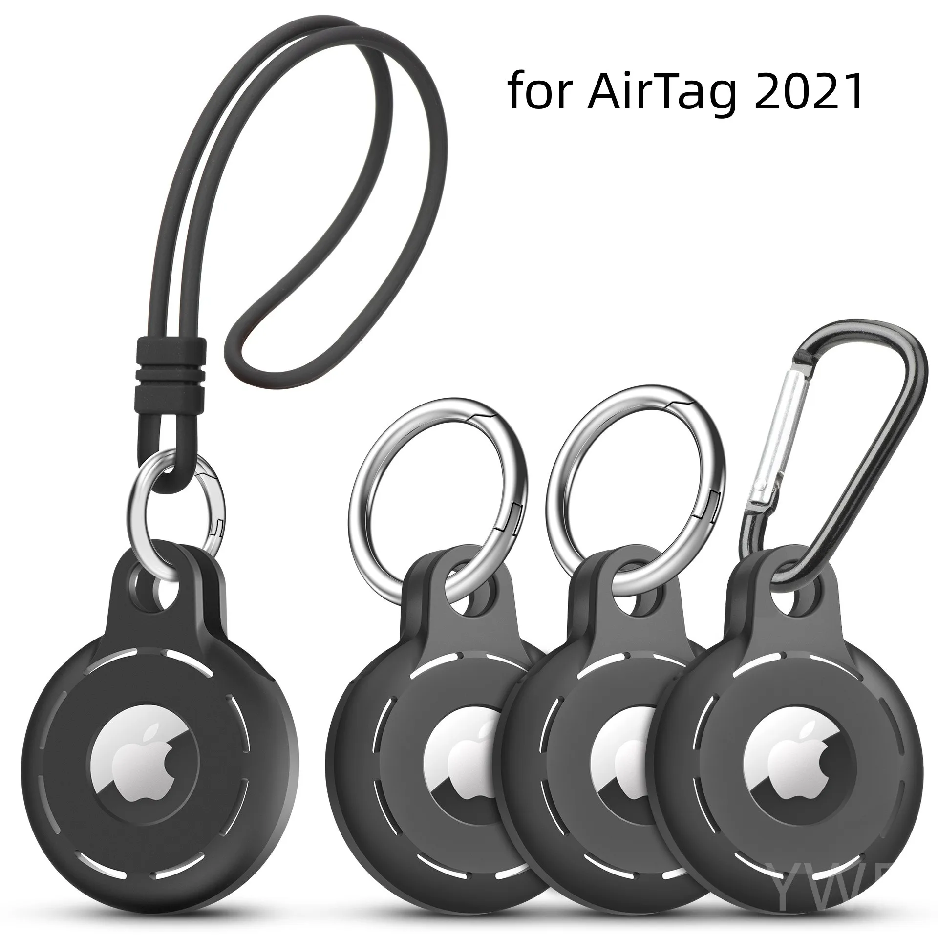 

1/2/3/4 PCS for AirTag Holder Case Soft Silicone AirTag Keychain Accessory Easy to Attach to Keys Pet Collars for Airtag 2021